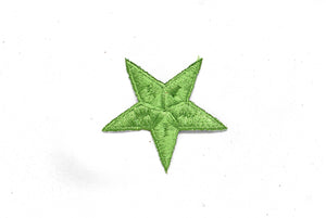 Green Embroidered Star Appliques - Iron-on Star Patch