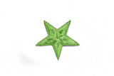 Green Embroidered Star Appliques - Iron-on Star Patch