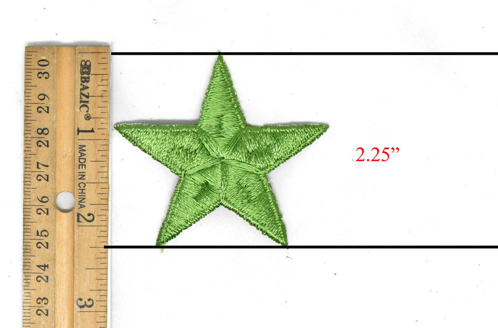 Embroidered Star Applique- Iron-on Star Patch - 2.50"  - 1 Piece