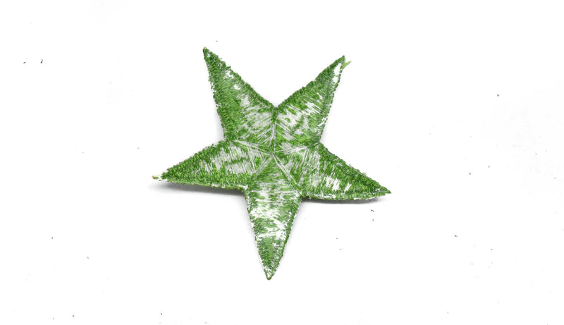 Green Embroidered Star Appliques - Iron-on Star Patch