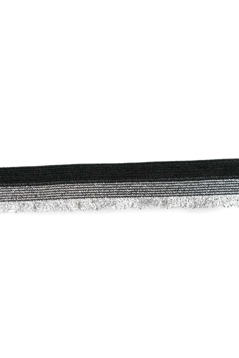 Black and Metallic Silver Striped Trim - Target Trim