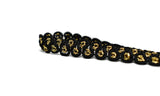 Black and Metallic Gold Gimp Trim 1/2" - 1 Yard