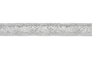 Metallic Silver Jacquard Ribbon 0.90" - 1 Yard