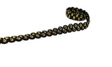 Black and Metallic Gold Gimp Trim 1/2" - 1 Yard