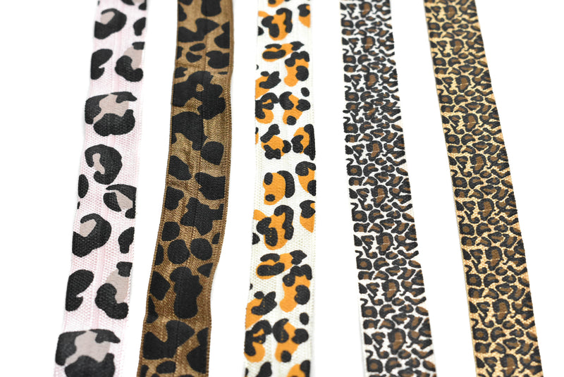 Assorted Cheetah Print Elastics Trim 0.63" | Elastic Trim | Printed Trims - Trim