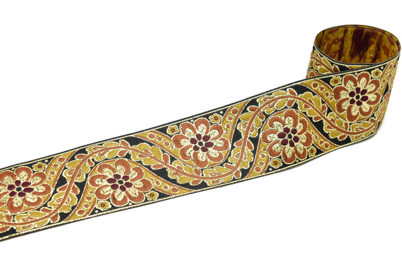 Floral Jacquard Ribbon 1.90" - 1 Yard