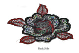 Iron on Sequins Rose Applique 5" x 4.25" | Flower Rose Patch Applique Target Trim