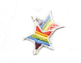 Embroidered Rainbow Star Applique- Iron-on Star Patch- Glue on Embroidered Star 1" - 4 Pieces