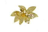 Gold Sequins Flower Applique with Pin 4.50" x 3" | Flower Patch Applique - Target Trim
