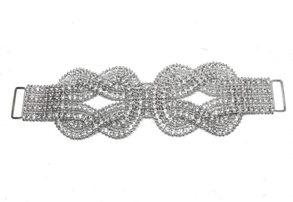 Double Knotted Clear Rhinestone Dress Connector