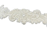 Curvy Beaded Rhinestone Applique - Beautiful Design Patch Applique