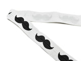 Mustache Print Fold-Over Elastic 0.63" - 1 Yard