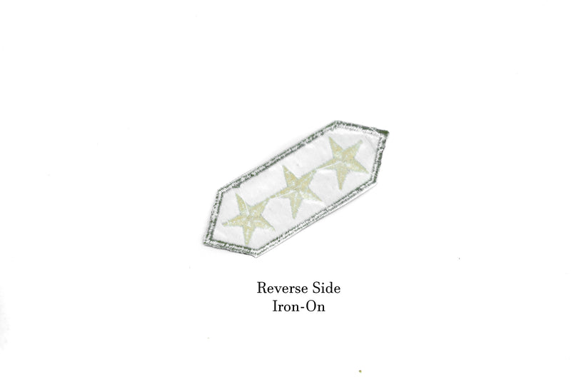 Camouflage Lieutenant General Iron On Patch 3.4" x 1.8" - Stars Patch Applique -Target trim