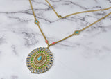 Beautiful Gold w/Colorful Rhinestones Necklace