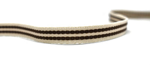 Cream and Brown Polyester Tape .25" - 1 Yard