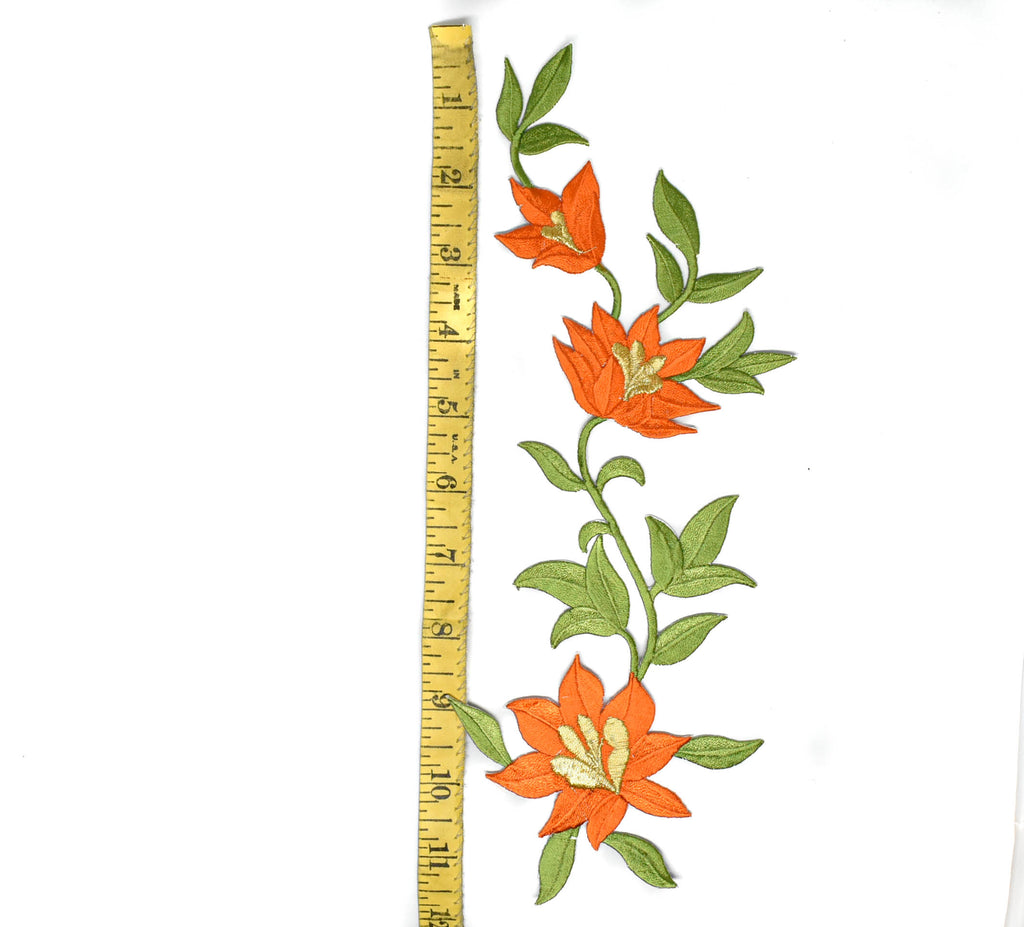 Embroidered Spring Flower Applique 11.50" x 4.50" | Flower Patch Applique - Target Trim