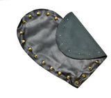 Black Leather Heart with Gold Studs Applique | Heart Patch Applique - Target Trim