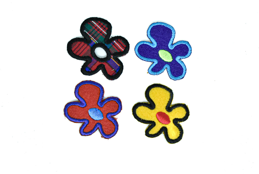 1 1/2 x 1 1/2 Tiny Iron-On Flower Patches- Different Colors