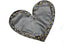 Black Leather Heart with Gold Studs Applique