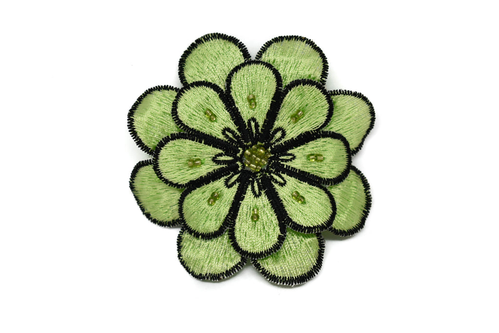 Buy Green Embroidered Sewing Patches Floral Applique Indian