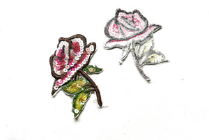 Embroidered and Sequins Flower Patch 2.50" x 3.10" | Embroidered Flower Patch Applique - Target Trim