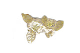 Sequins and Beaded Champagne Flower Applique 5" x 3.50" | Flower Patch Applique - Target Trim