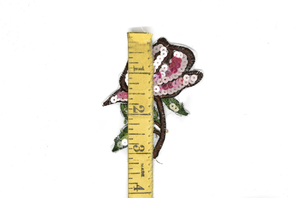 Embroidered and Sequins Flower Patch 2.50" x 3.10" | Embroidered Flower Patch Applique - Target Trim