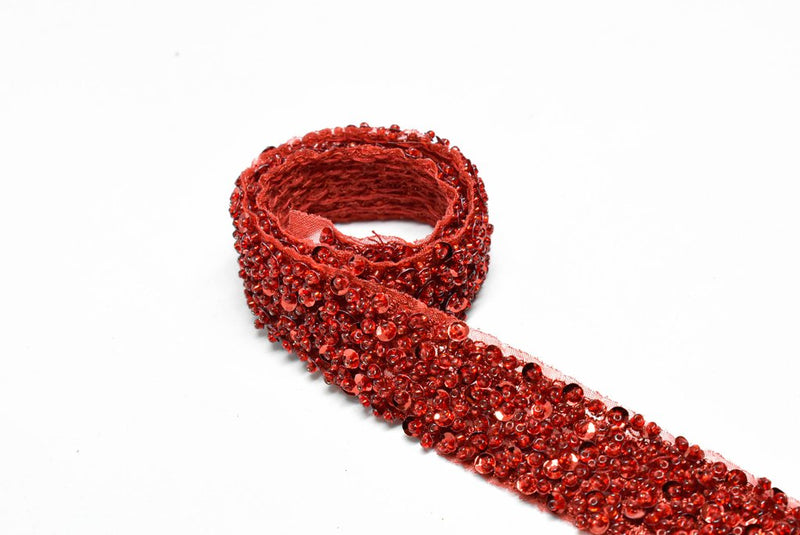 Red Beaded Sequin Trim - Target  Trim