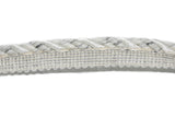 White and Light Gray Cording on Tape 7mm - 1 Yard