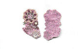 Pink Beaded and Pearled Floral Applique 2.25" x 1.25" | Floral Pearl Patch Applique - Target Trim