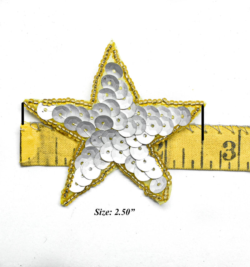 Sequins Beaded Star Patch with Pin 2.50" | Start Patch Applique - Target Trim