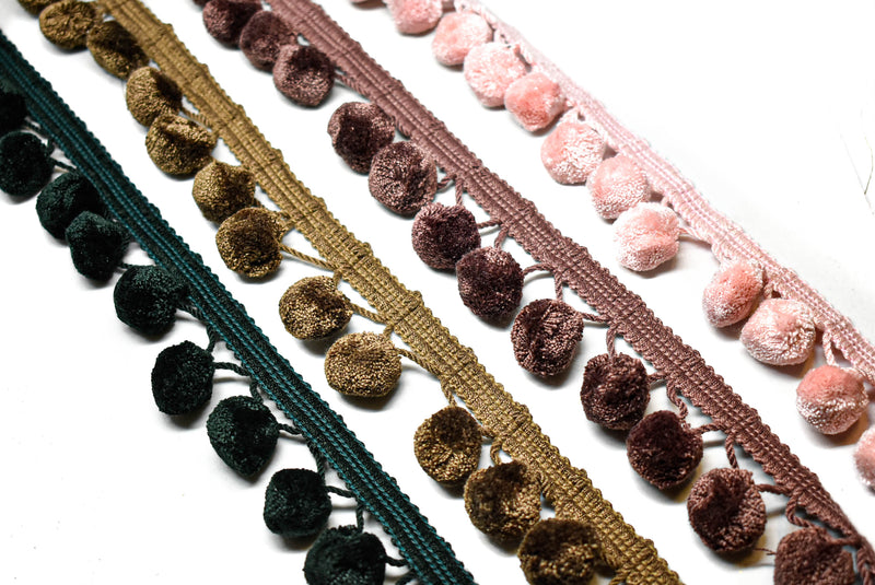 Puffy Dangling Pom-Pom Trim 2" - 1 Yard