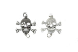 Rhinestone Pirate Skull Connector Charm 2.75" - 1 Piece