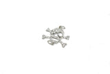 Rhinestone Pirate Skull Connector Charm 2.75" - 1 Piece