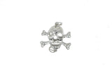 Rhinestone Pirate Skull Connector Charm 2.75" - 1 Piece