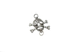 Rhinestone Pirate Skull Connector Charm 2.75" - 1 Piece