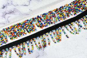 Dangling Beaded Fringe Trim | Multi-Color Beaded Fringe Trim | Beaded Trim for Dance Costumes | Party Dress Trim sold by the yard - Target Trim