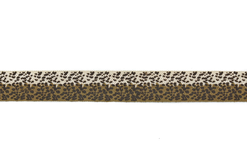 Dual-Tone Cheetah Print Fold-Over Elastic 0.63" - 1 Yard