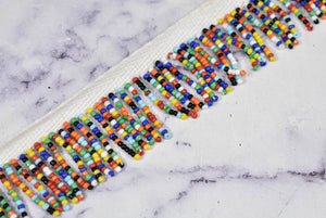 Dangling Beaded Fringe Trim | Multi-Color Beaded Fringe Trim | Beaded Trim for Dance Costumes | Party Dress Trim sold by the yard - Target Trim