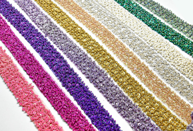 Beaded and Sequin Trim 1" - 1 Yard | Target Trim
