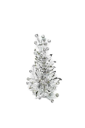 Floral Bouquet Design Crystal Rhinestone Brooch with Pin - Target Trim