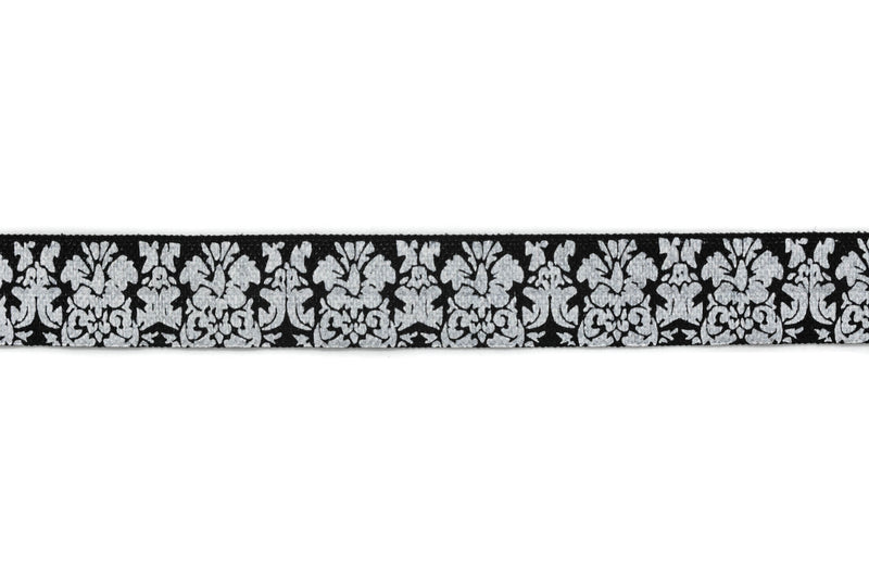 Damask Print Fold-Over Elastic 0.63" - 1 Yard