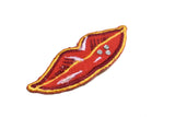 Red Lips w/ Rhinestones Iron-On Patch 2.50" x 0.87"  | Lips Patch Applique - Target Trim