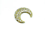 2 1/5" Moon Crystal Rhinestone  Brooch 