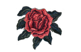 Rose Embroidered Applique 4" x 3.50" | Rose Patch Applique - Target Trim