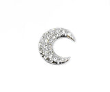 2 1/5" Moon Crystal Rhinestone  Brooch 