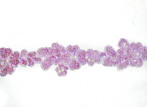 Pink Floral Sequins Trim - Target Trim