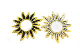 Gold Embroidered Black Sun Applique 2.75" | Sun Patch Applique - Target Trim