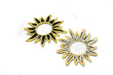 Gold Embroidered Black Sun Applique 2.75" | Sun Patch Applique - Target Trim