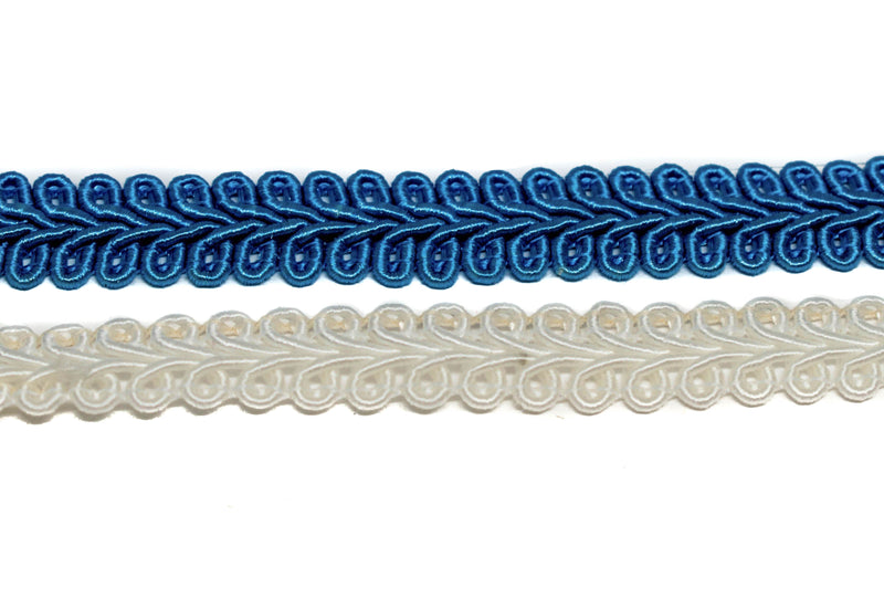 Ocean Blue OR Pearl White Gimp Trim 5/8" - by the yard